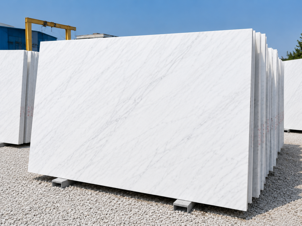 Makrana White marble polished slabs — Indian marble exporter